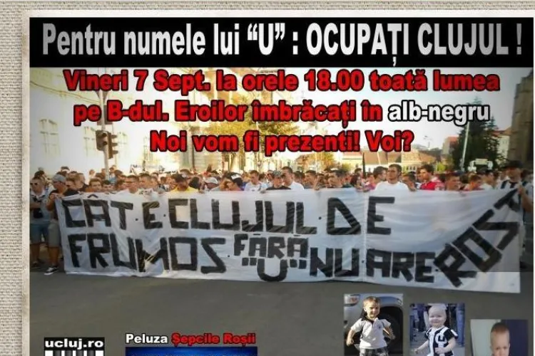 Fanii "U" Cluj IES din nou în stradă pentru echipa lor de suflet! 