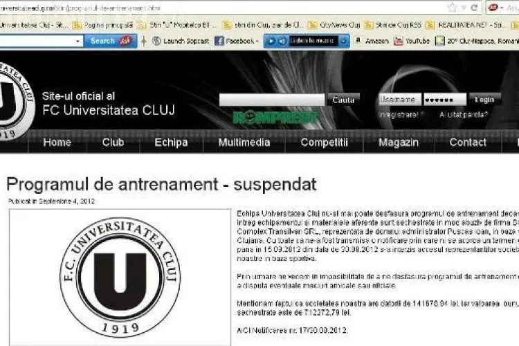 Programul de antrenament al Universităţii, SUSPENDAT!