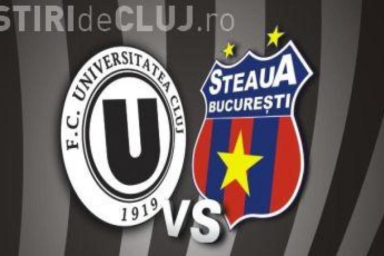 U Cluj - Steaua București se joacă sâmbătă! VEZI de la ce oră