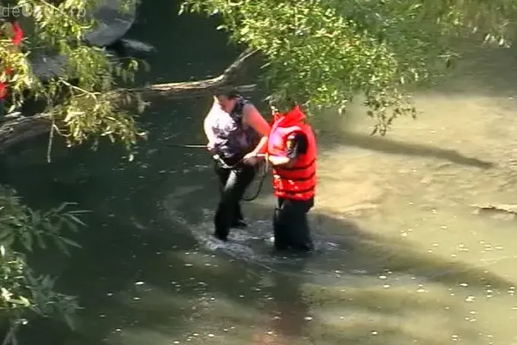 Femeie salvată din Someș de pompieri - FOTO