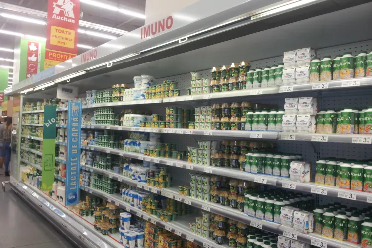 Produse Danone expirate, pe rafturi la Auchan FOTO