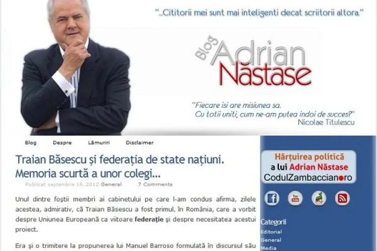 Adrian Năstase, din închisoare: Ioan Rus este omul lui Traian Băsescu