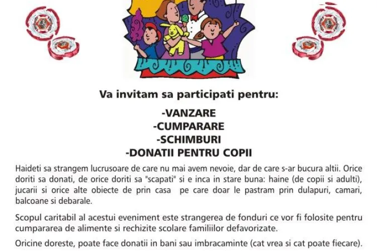 Târg de toamnă la Cluj-Napoca. Puteți dona haine, jucării și alte lucruri pentru copii  