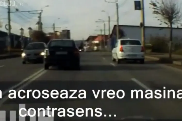 Șofer beat sau drogat filmat pe străzile Clujului! A scăpat de câteva ori fără a face accident - VIDEO