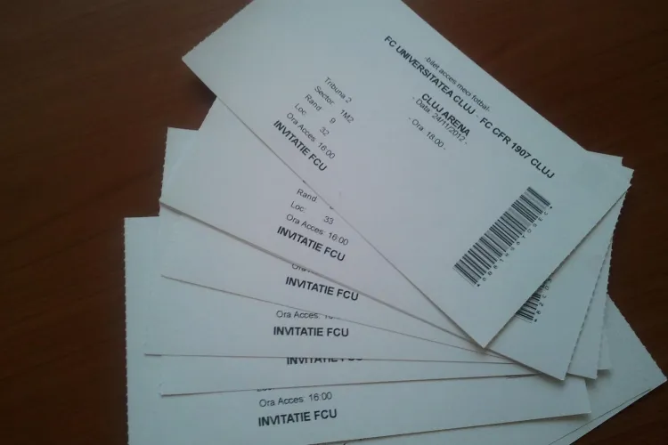 Zece bilete pentru studenți la meciul U Cluj - CFR Cluj. Vezi cum pot fi câștigate