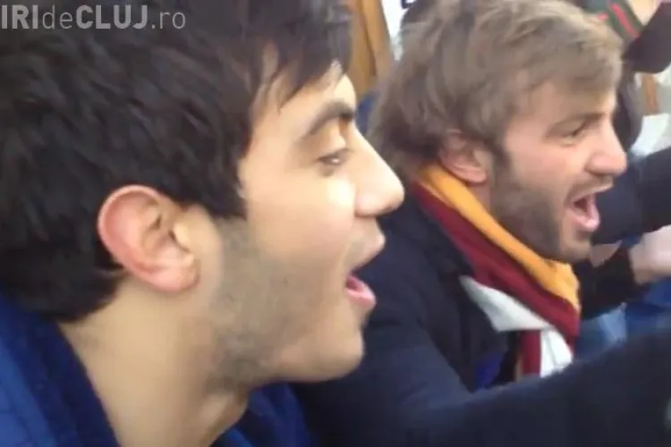 Câtă MINTE au și ultrașii Galatei! La Cluj i-au învățat pe doi copii ai străzii să cânte - VIDEO