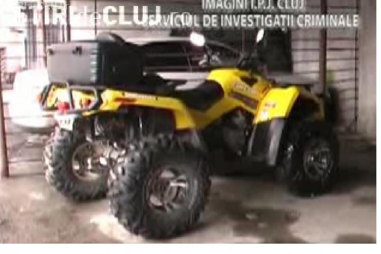 VIDEO - Hoti de ATV -uri prinsi la Dej. Doi tineri din Floresti au furat 6 vehicule din Cluj, Sibiu si Alba