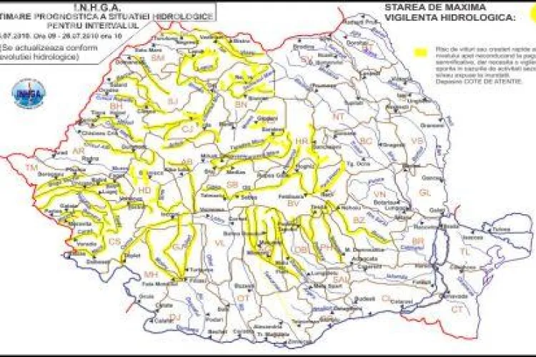 Avertizare Cod Galben de indundatii si torenti la Cluj