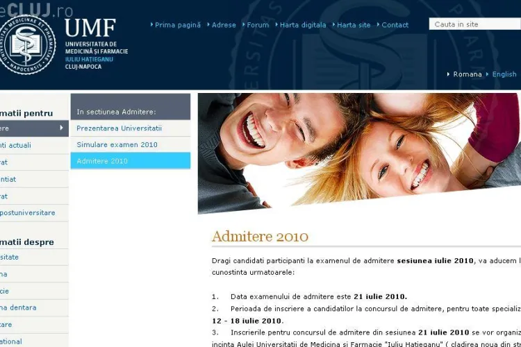 Site -ul UMF Cluj este blocat din cauza numarului mare de accesari. Rezultatele la examenul de admitere 2010 trebuiau postate de la 8.00