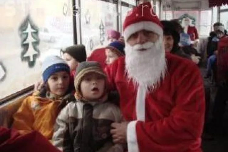 Tramvaiul lui Moş Crăciun, la Cluj-Napoca, în 24 decembrie 2012