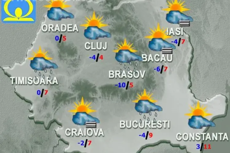 PROGNOZA METEO: Ce temperaturi vor fi joi şi vineri