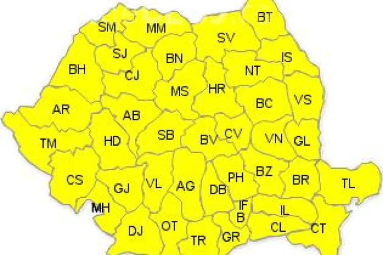 AVERTIZARE METEOROLOGICĂ: Cod galben de ninsoare în toată țara până luni