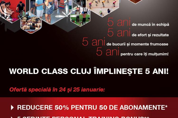 World Class sărbătorește 5 ani la Iulius Mall Cluj. Ce cadouri oferă