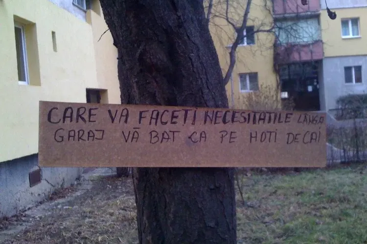 Mesaj DISPERAT al unui mănășturean sătul să-i fie transformat garajul în TOALETĂ - FOTO