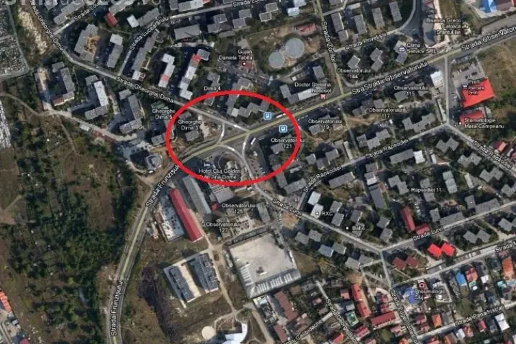 Sens giratoriu în intersecţia Observatorului - strada Gheorghe Dima și strada Lunii