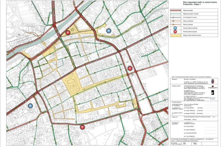 Pietonalizarea Centrului Istoric al Clujului propus prin noul PUG. Vezi noile sensuri UNICE și PARCĂRI - EXCLUSIV
