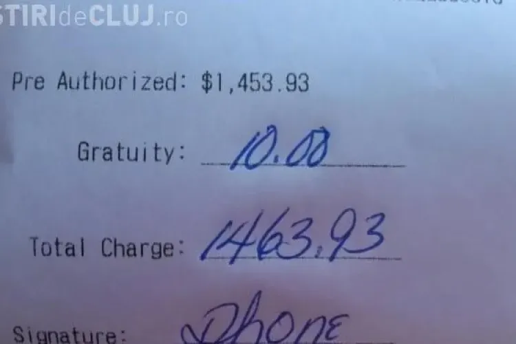 A dat un bacșiș RIDICOL la o comandă de 1.500 de dolari. BONUL a fost publicat pe internet și a devenit viral