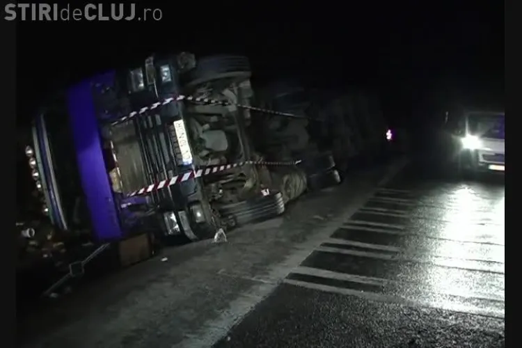 Cisternă cu azot lichid, răsturnată la Izvorul Crișului - FOTO și VIDEO