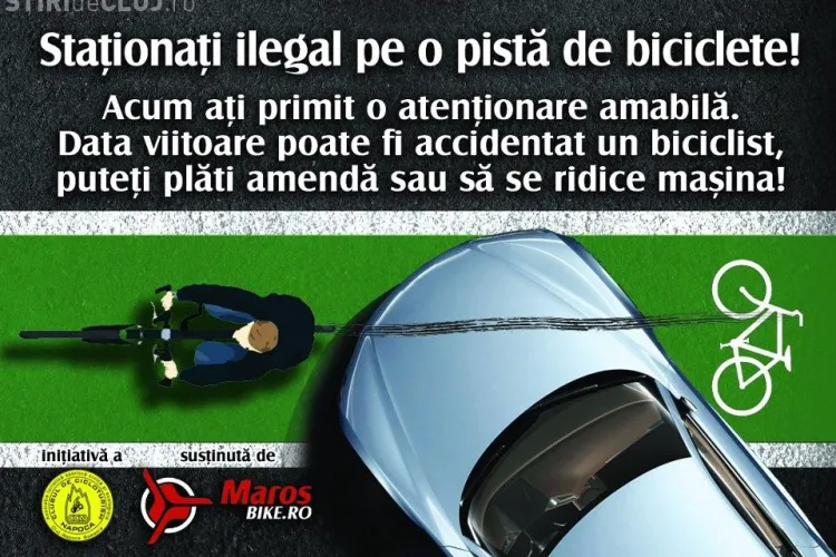 Blochezi pista de bicicliști din Cluj-Napoca! VEZI cum vei fi PENALIZAT