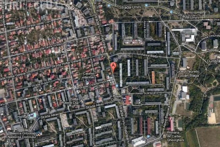 Liniuţe pe strada Liviu Rebreanu, sub nasul Poliţiei Rutiere 