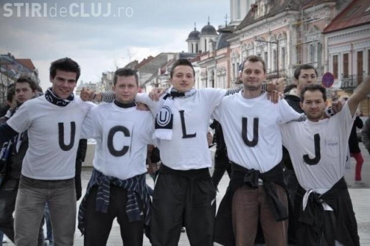 Suporterii U Cluj și-au dat întâlnire miercuri, pe Eroilor, înainte de meciul cu CFR