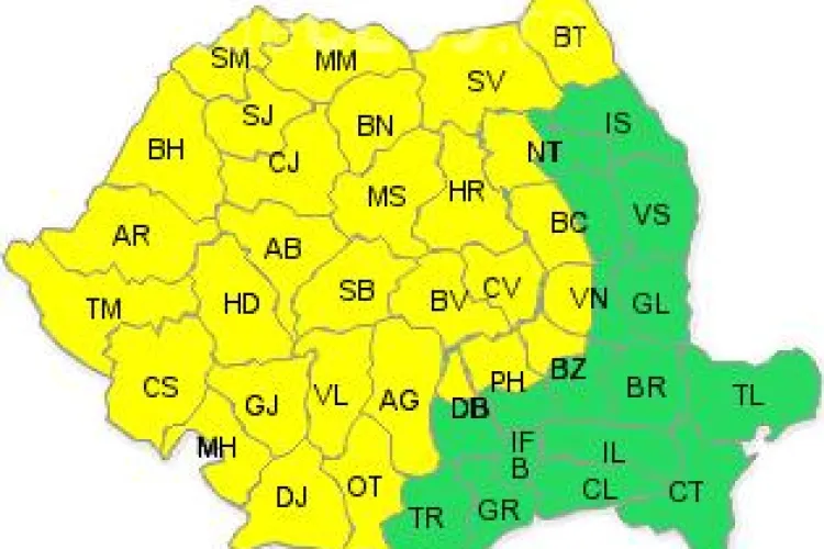 COD GALBEN de furtună la Cluj