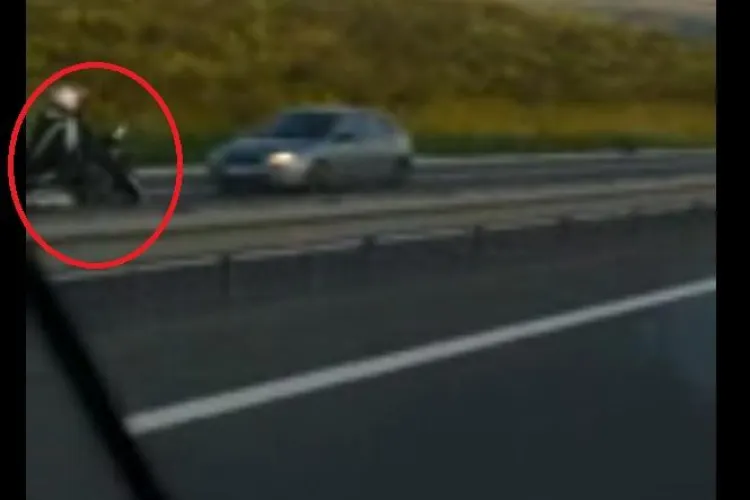 Ardelenii merg cu motocicleta pe contrasens pe Autostrada Transilvania - VIDEO