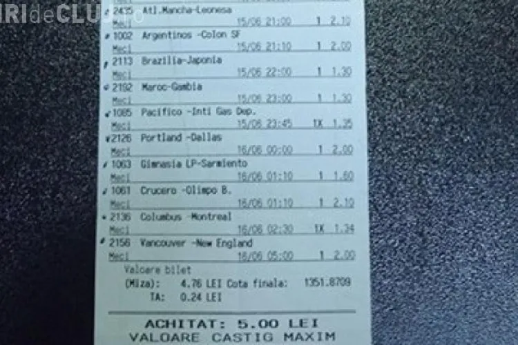 LOVITURĂ la PARIURI. Cât a câștigat un român cu numai 5 lei