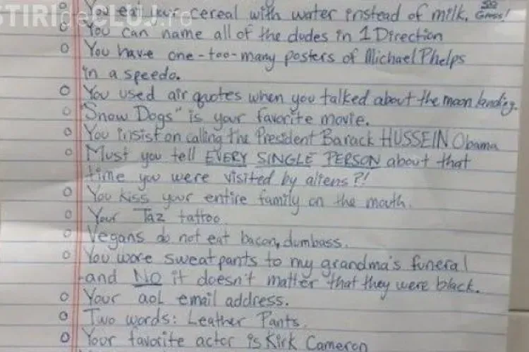 Scrisoarea cu care o fată și-a umilit fostul iubit pe internet FOTO