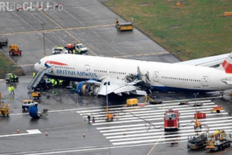 Avion care venea spre România, avariat pe Heathrow, de un manipulant de bagaje. Paguba: 1,2 milioane de euro