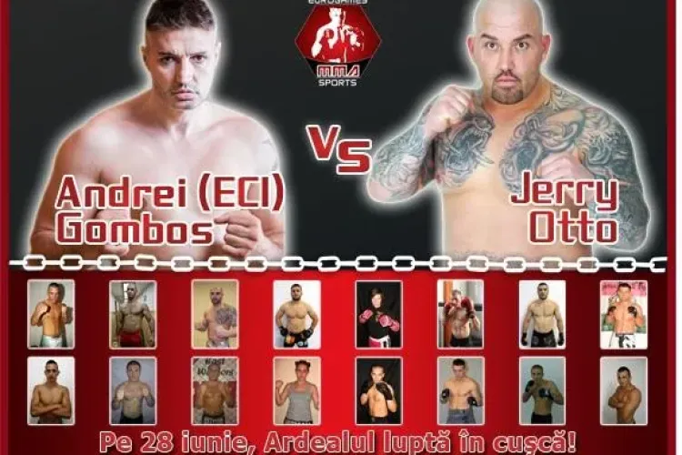 Gala MMA România vs. Ungaria, în cuşcă hexagonală la Sala Sporturilor Cluj. Meciul VEDETĂ: Gomboş Andrei (Eci) şi Jerry Otto