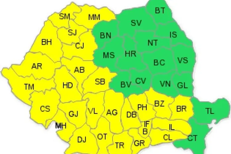 COD GALBEN de caniculă în Cluj. Ce temperaturi se înregistrează