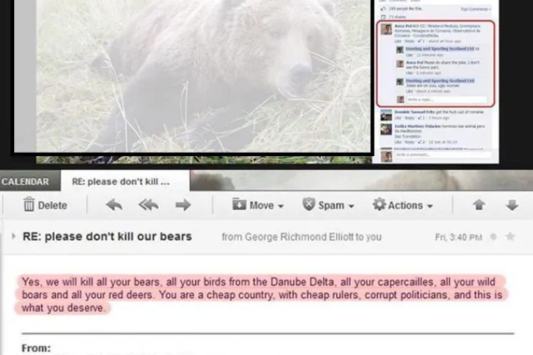 ”Vom ucide toti urșii vostri. Sunteti o țară ieftină!” - Anunțul unui vânător străin pe Facebook