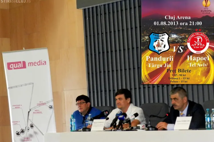 Pandurii Târgu Jiu- Hapoel Tel Aviv joacă joi pe Cluj Arena, în Europa League