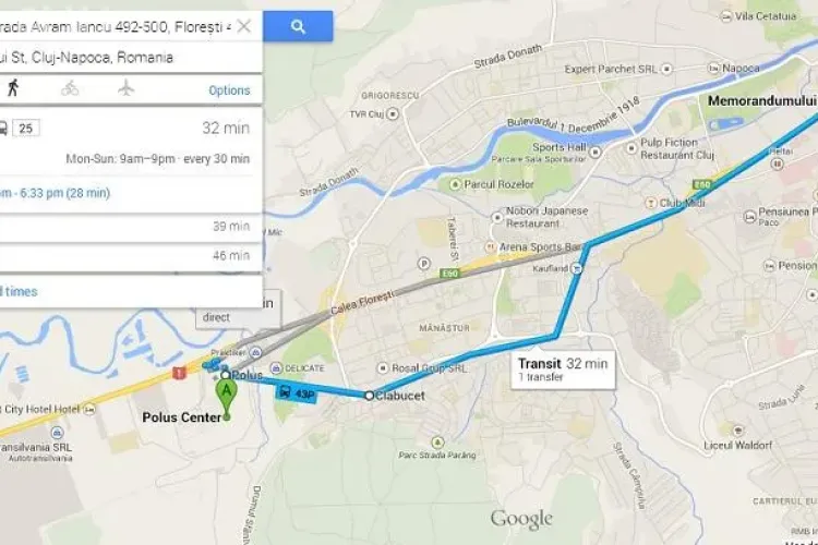 Traseele RATUC, prezente si pe Google Maps