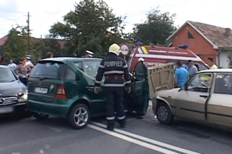 Accident lângă Dej! Trei mașini au fost avariate - VIDEO