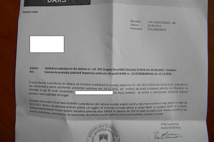 Un clujean a învins Poliția din Slovenia prin Poștă: M-au amendat ilegal!