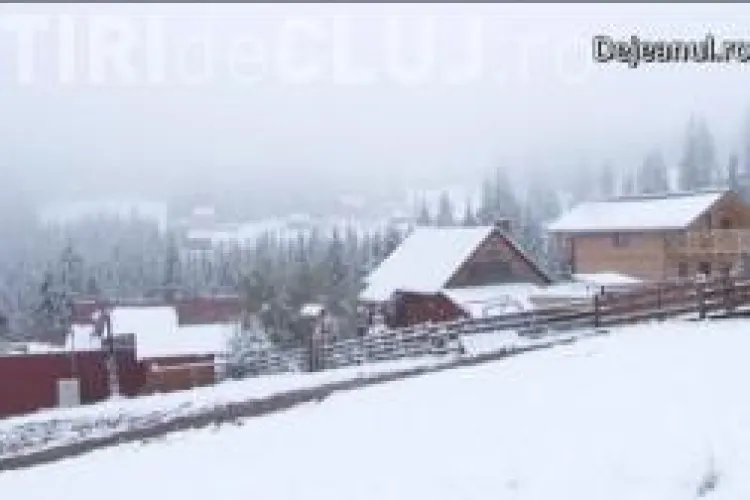 Prima ninsoare din județul Cluj. Vezi unde e zăpada de 12 cm VIDEO