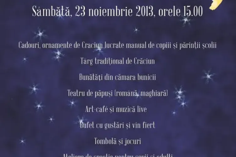 Bazar de Crăciun la liceul Waldorf. Vezi când va avea loc