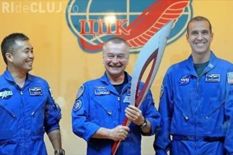 Torța olimpică a fost purtată pentru prima oară în spațiu