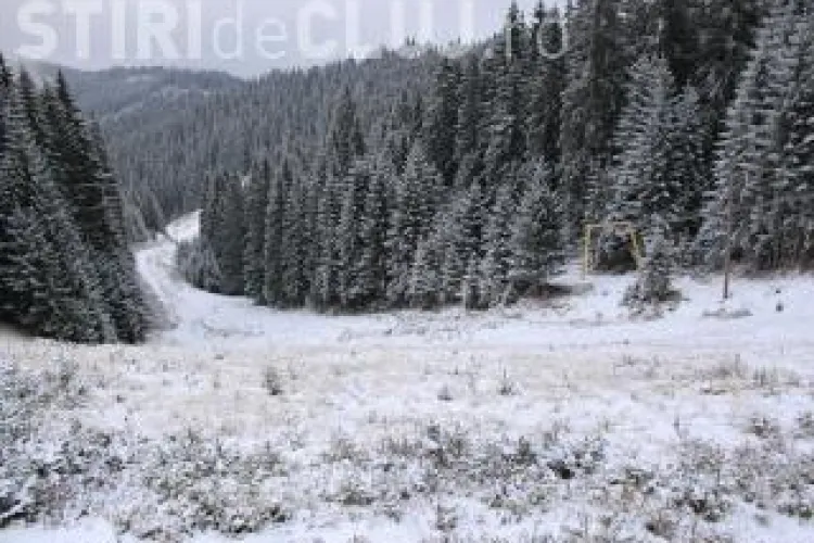 La Băișoara stratul de zăpadă este de 10 centimetri