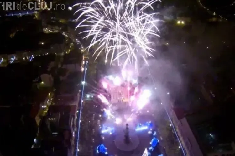 Focul de ARTIFICII de la Cluj, filmat în PREMIERĂ cu o dronă de la ÎNĂLȚIME - VIDEO