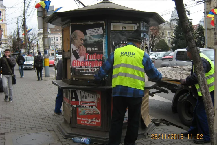 Primăria Cluj-Napoca a ridicat gherete de pe domeniul public - FOTO
