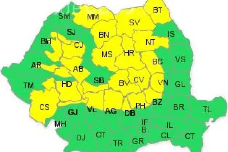 Clujul, sub COD GALBEN de ninsoare și viscol. Alte 25 de județe sunt afectate