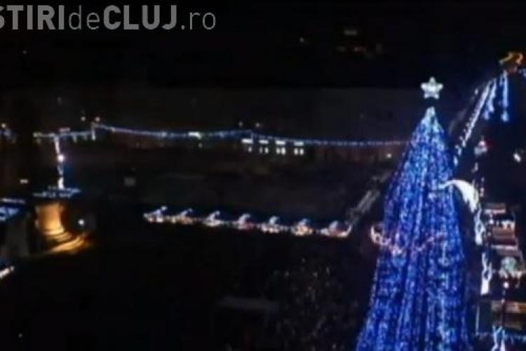 Timelaps cu seara de 1 Decembrie, filmat din Piața Unirii. Cum s-au aprins luminile de Crăciun - VIDEO