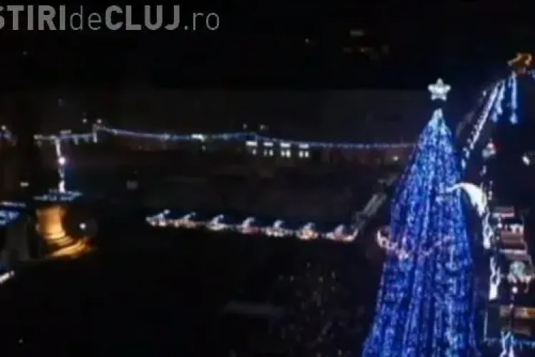Timelaps cu seara de 1 Decembrie, filmat din Piața Unirii. Cum s-au aprins luminile de Crăciun - VIDEO