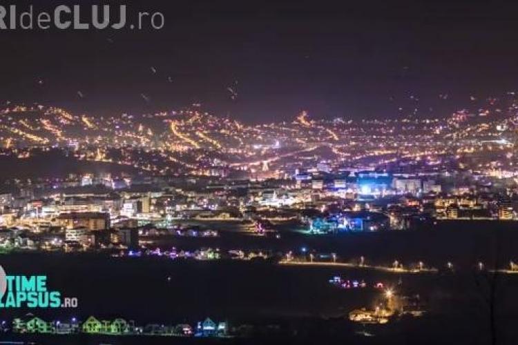 TIME-LAPSE SPECTACULOS: Vezi cum a arătat Clujul de Revelion  VIDEO
