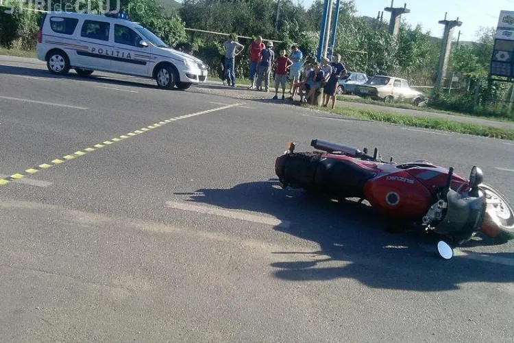 Accident in Gherla! Un biciclist a fost lovit de un motociclist