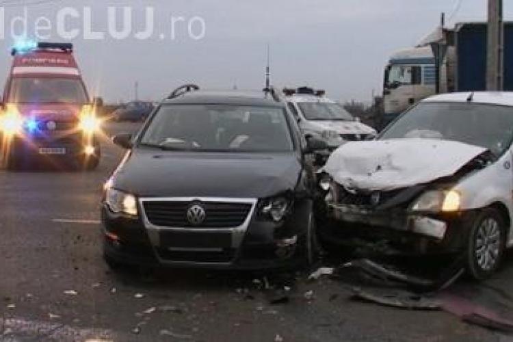 Accident la intrarea in Dej! A fost implicat și un taximetrist - VIDEO