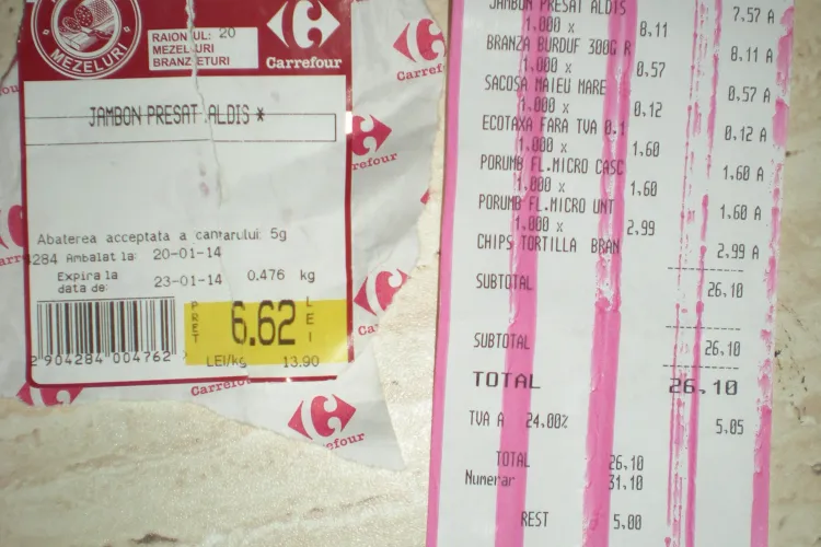 La Carrefour Cluj apare o diferență de preț de la cântar la casa de marcat